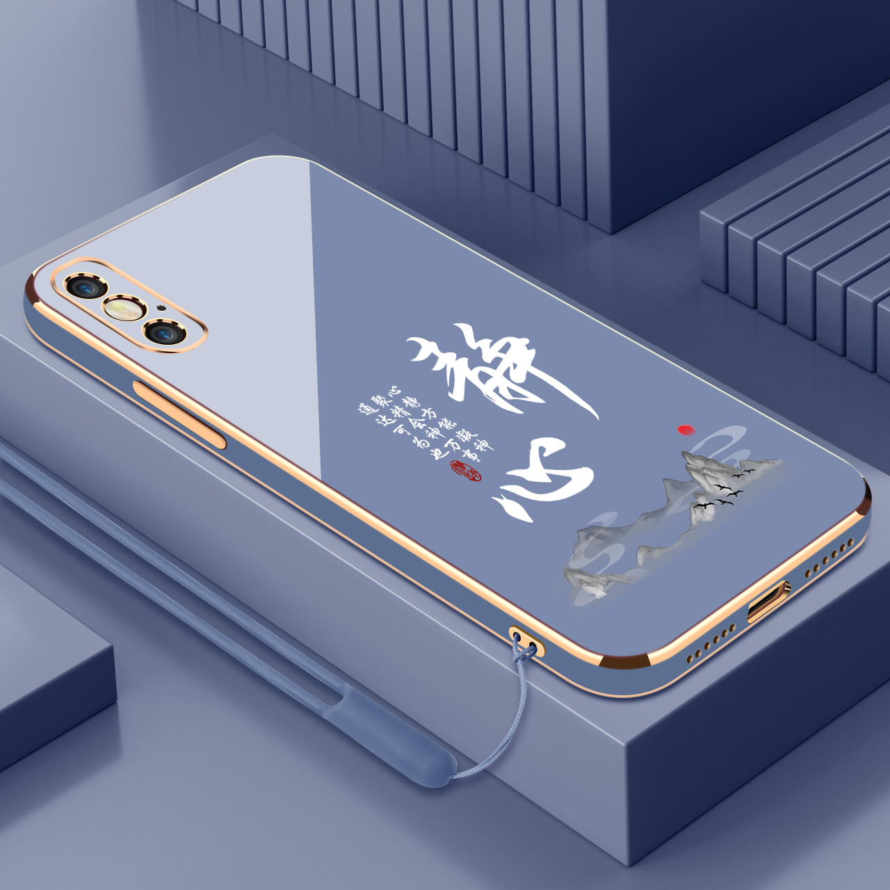 适用电镀苹果x/xs静心手机壳新款iphonexr情侣小众ins风女款苹果xsmax直边硅胶软壳高级感全包防摔男保护套 - 图0