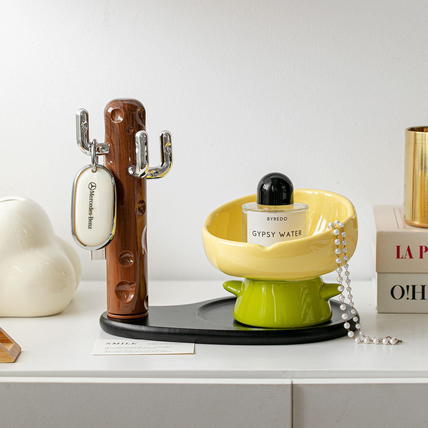 入户玄关钥匙收纳摆件桌面花朵置物架高档客厅装饰品乔迁新居礼物,淘宝优惠券,粉丝福利购,淘宝优惠卷