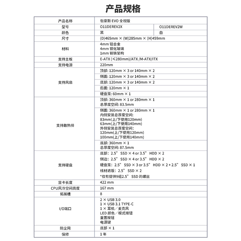 联力包豪斯EVO全视版机箱台式机E-ATX侧透360无立柱海景房主机箱 - 图3