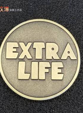 厂家直销定做金属拉丝仿古游戏币 道具游戏币铁质币定制