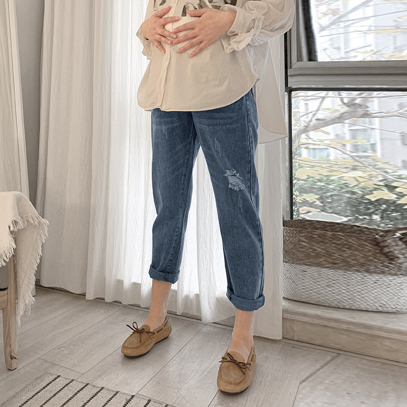 外穿潮妈春秋款孕妇春装孕妇裤子 夏娜莎孕妇直筒裤