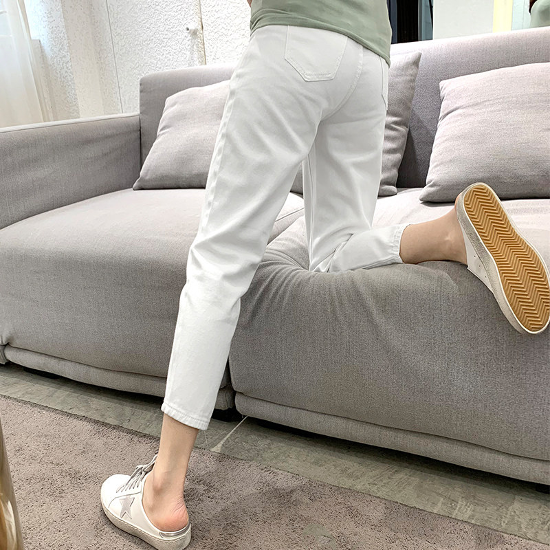 春秋外穿潮妈孕妇白色宽松孕妇裤子 夏娜莎孕妇直筒裤