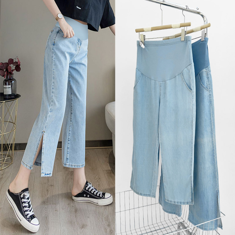 夏季潮妈阔腿夏外穿宽松孕妇裤子 夏娜莎孕妇阔腿裤