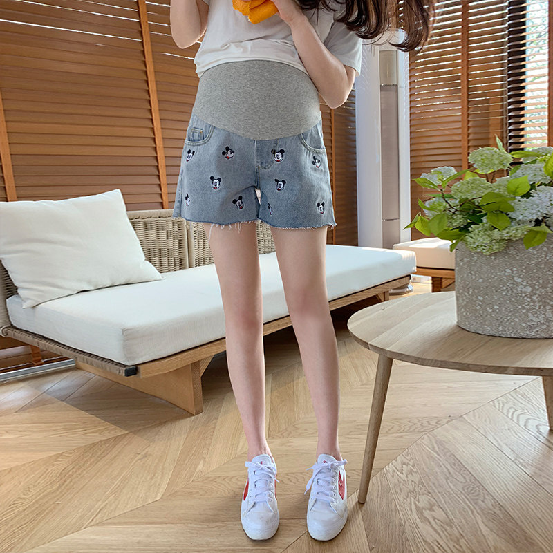 孕妇牛仔短裤宽松潮妈夏季孕妇裤子 夏娜莎孕妇阔腿裤