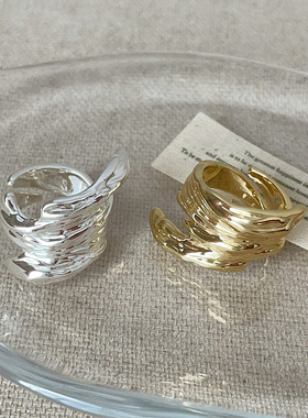 欧美夸张不规则金属宽版戒指女个性小众精致时尚潮流百搭指环戒子