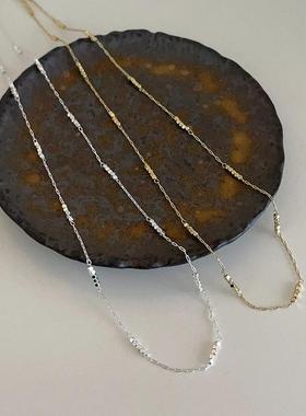 极简碎银子金属项链韩国小众复古个性简约百搭气质颈链锁骨链