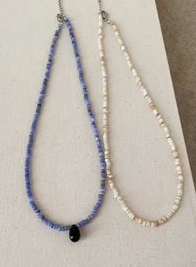 小众设计感串珠水滴项链女文艺复