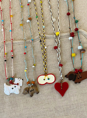 萌趣可爱小狗爱心苹果吊坠编织彩