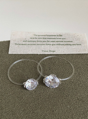 简约百搭隐形透明鱼线锆石戒指女