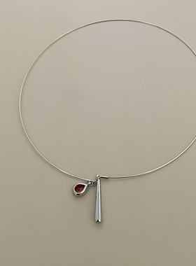 韩国小众水滴细圈项圈女简约高级