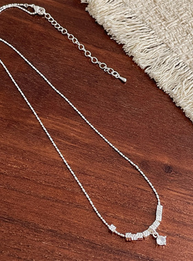 小众轻奢碎银子水钻项链女时尚冷