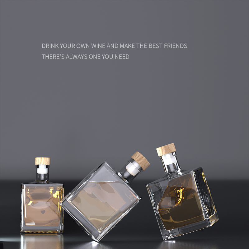 Shushen household wine storage high-transparency glass bottle creative bottle shape