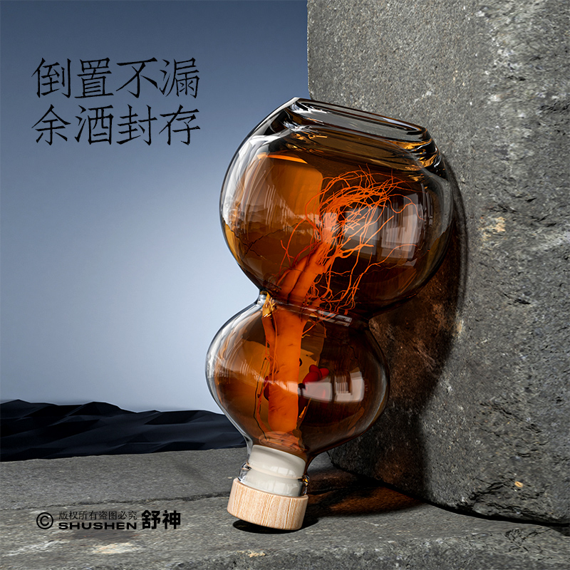 National style bubble wine bottle upgraded to thickened and transparent gourd bottle