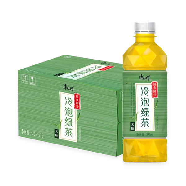 0糖0卡！康师傅 无糖冷泡绿茶350ml*15瓶