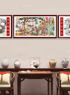 福禄寿图挂画农村自建房十仙送子图堂屋中堂老宅别墅装饰墙画