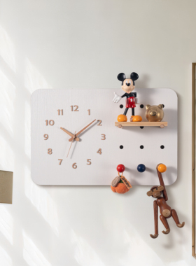 木工小舅 时钟电表箱绿色洞洞板盖板 带钟表强电箱遮挡美化装饰画