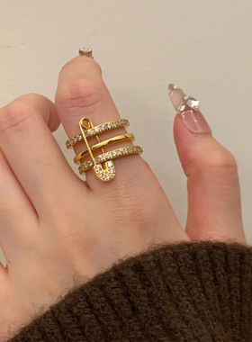 别针戒指女钛钢ins小众设计