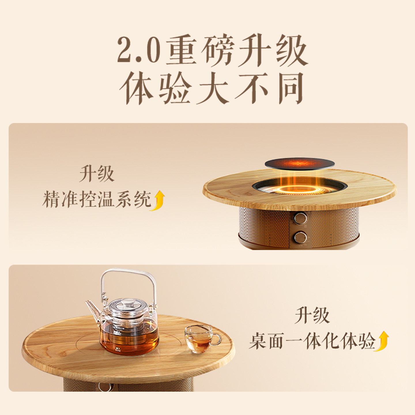 艾美特围炉煮茶器电陶炉家用多功能办公室养生壶取暖器2025年新款,淘宝优惠券,粉丝福利购,淘宝优惠卷