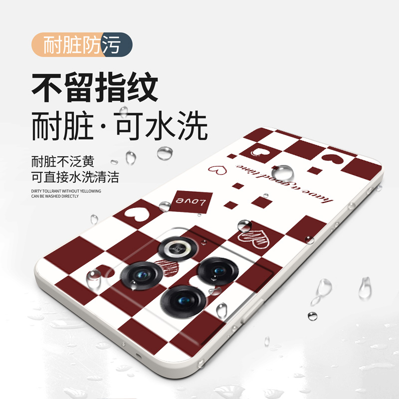 棋盘格适用一加10Pro手机壳Oneplus10por液态硅胶1+10Pr0超薄散热软壳1十10p女款一plus全包镜头5G防摔保护套 - 图2