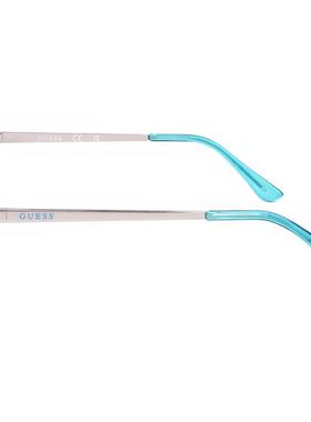 代购GUESS女士太阳镜防紫外线镜面镀膜轻盈耐磨损圆形金属银色