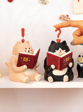 婚房可爱猫咪装饰喜摆件结婚礼物