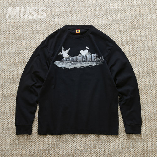 现货 HUMAN MADE GRAPHIC L/S T-SHIRT 日产水彩鸭子图案长袖T恤 - 图2