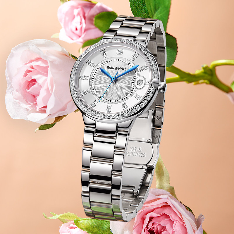 马克华菲手表小绿表简约小巧防水石英女士情人节礼物