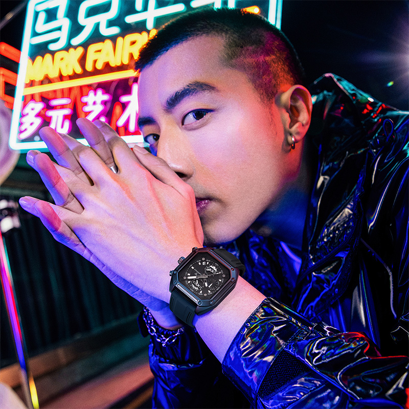马克华菲2022新款国潮方形男士机芯 马克华菲手表国产腕表