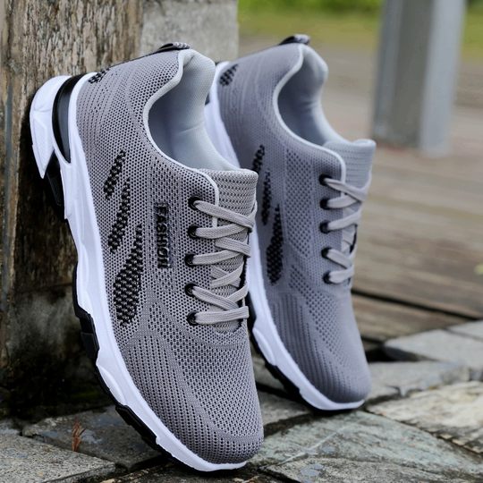 网面潮鞋轻便软底透气防滑时尚百搭休闲运动鞋跑步鞋工作干活男鞋