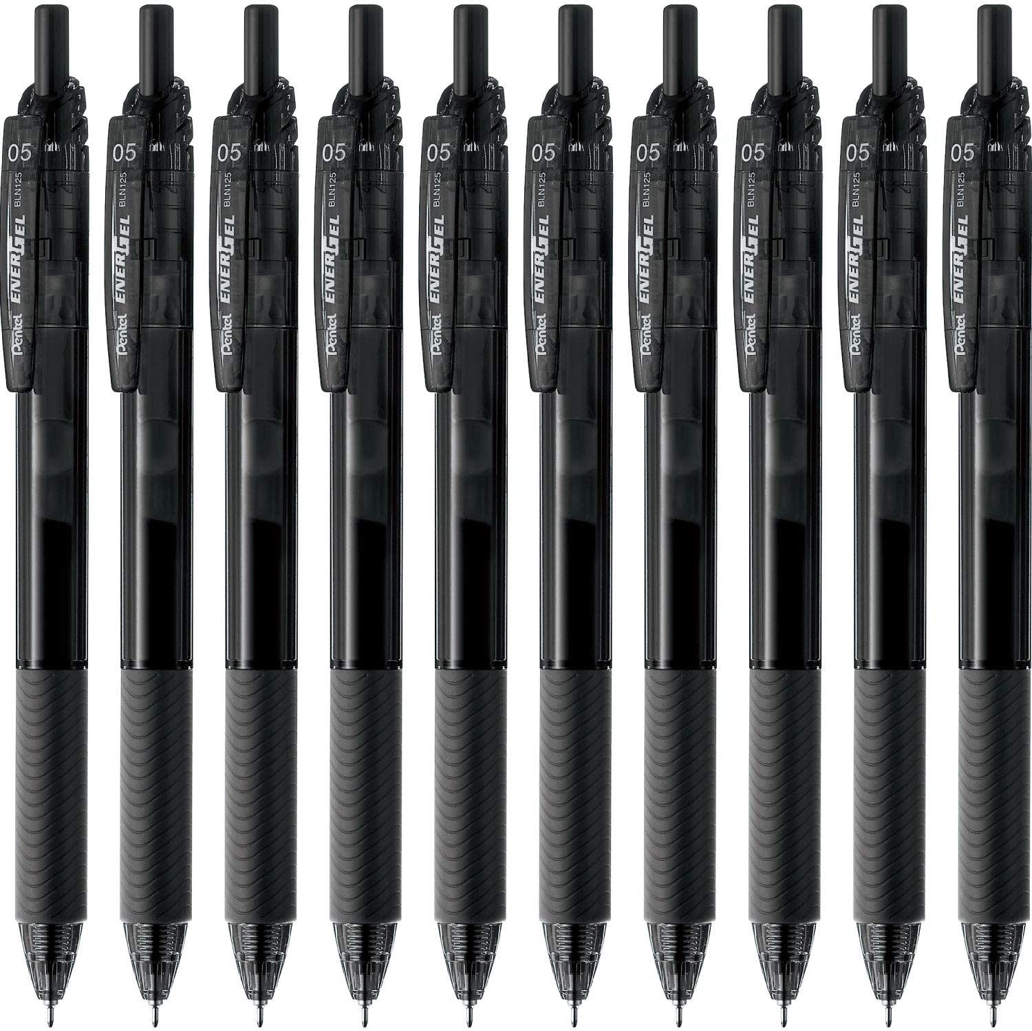 日本文具Pentel/派通速干中性笔黑色水笔签字笔0.3mm 0.5mm 0.7mm 1.0mm 学生考试书写手帐黑武士BLN125 - 图0