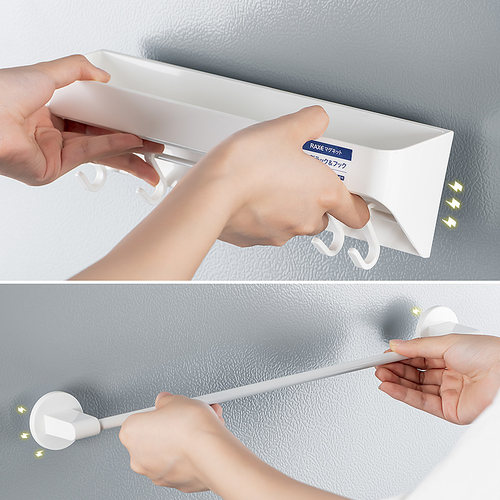 asvel 免打孔磁吸珐琅板冰箱侧面杂物收纳筐口罩卷纸保鲜膜置物架 - 图3