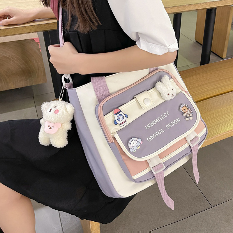 初中学生补习袋女小学生补课斜挎包 圣利威女士包袋