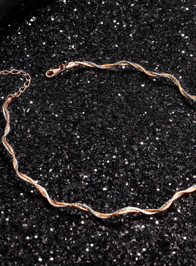 adhora奥米茄波浪编织项链女生日礼物送女友 送闺蜜2024年新款