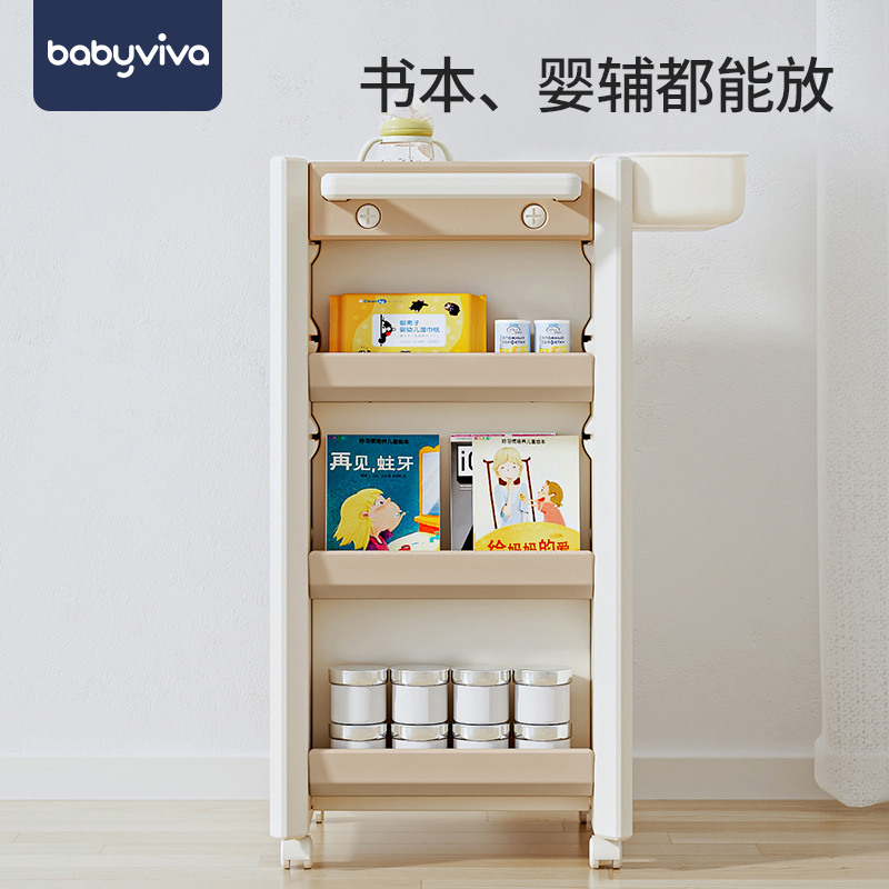 babyviva儿童储物柜玩具收纳柜床头置物架护理推车移动奶瓶整理箱 - 图1