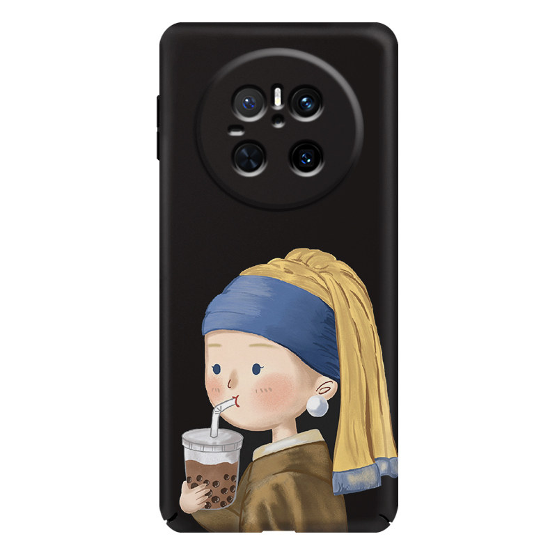 适用华为mate80Promax手机壳新款Pura80ultra戴珍珠耳环的少女名画磁吸硬壳mate70Pro+简约夜光Pura70全包60,淘宝优惠券,粉丝福利购,淘宝优惠卷