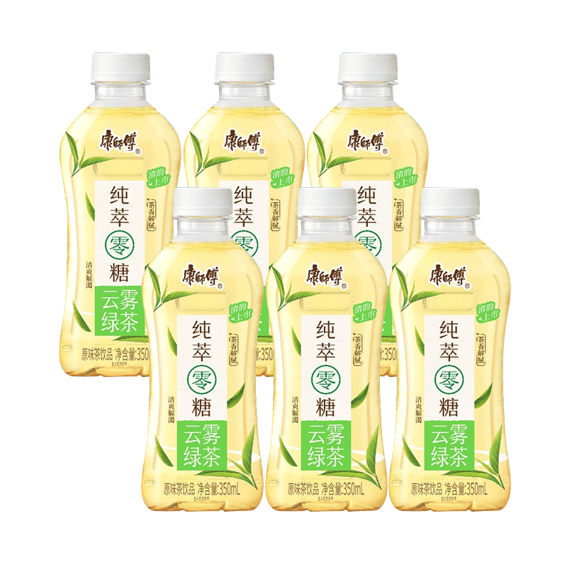 【88vip每日领券】康师傅纯萃零糖高山乌龙云雾绿茶饮料350ml*6瓶 - 图2