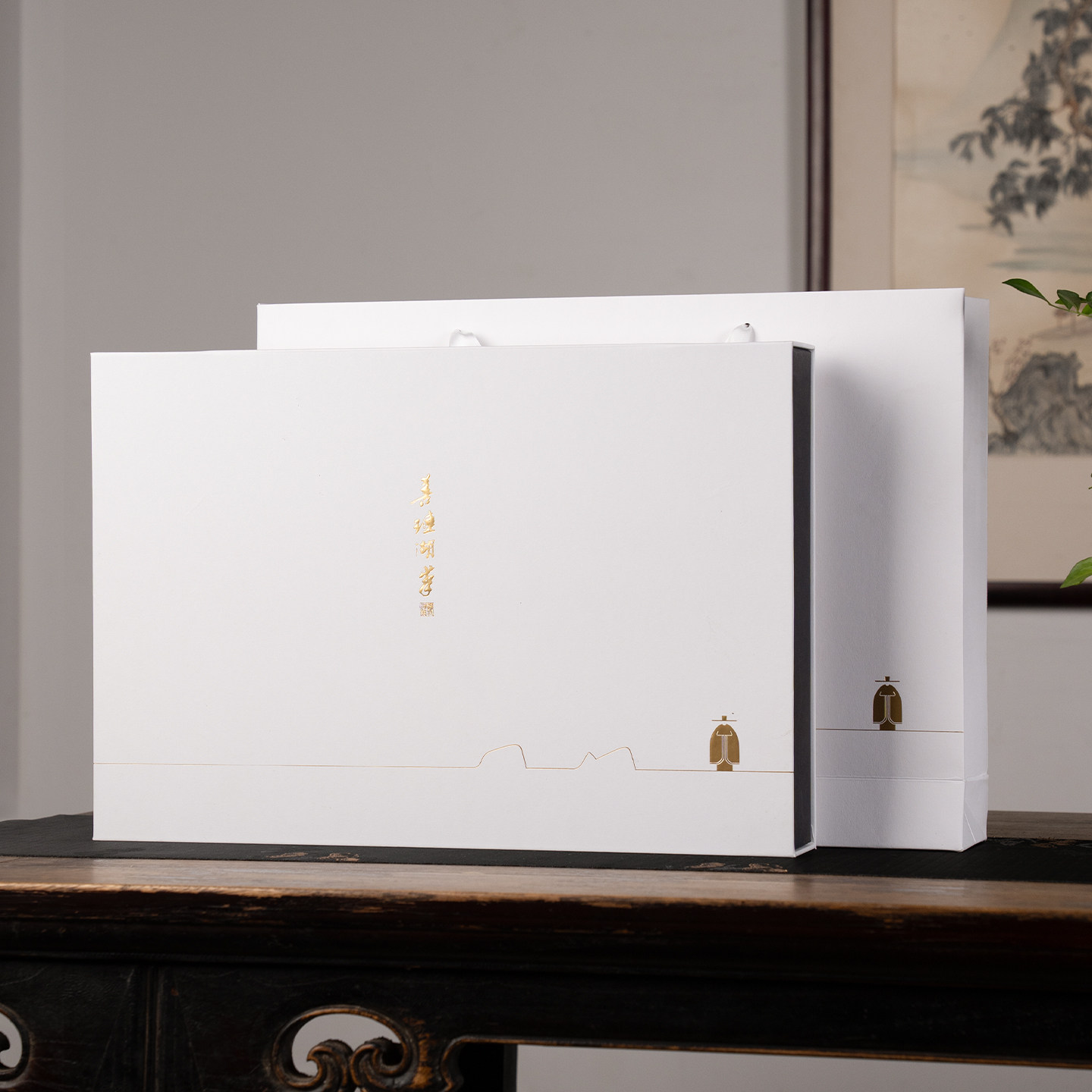 善琏湖笔 玄素集 文房四宝套装笔墨纸砚全套毛笔砚台镇纸墨条书法专用狼毫羊毫印章墨汁精品高档礼物定制礼盒 - 图3