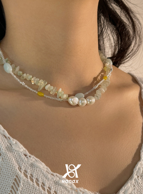 NanaX半分青绿项链天然珍珠