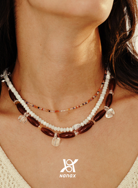 NanaX岩火与夏冰项链天然红玛瑙