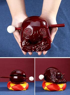 香樟木木鱼一套实木檀木紫檀家用木鱼寺庙念经木鱼家用木雕小摆件