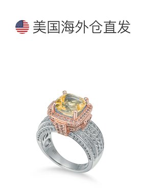 自营 Suzy Levian 纯银靠垫 4.96 橙色黄水晶戒指 - 橙色 美国奥