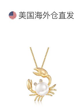 自营Ross-Simons 9 毫米养殖珍珠螃蟹吊坠项链，18 克拉金镶钻 -