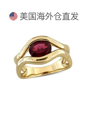 自营Mimi & Max 1 2/5ct TGW Rhodolite Solitaire Wavy Ring 10k