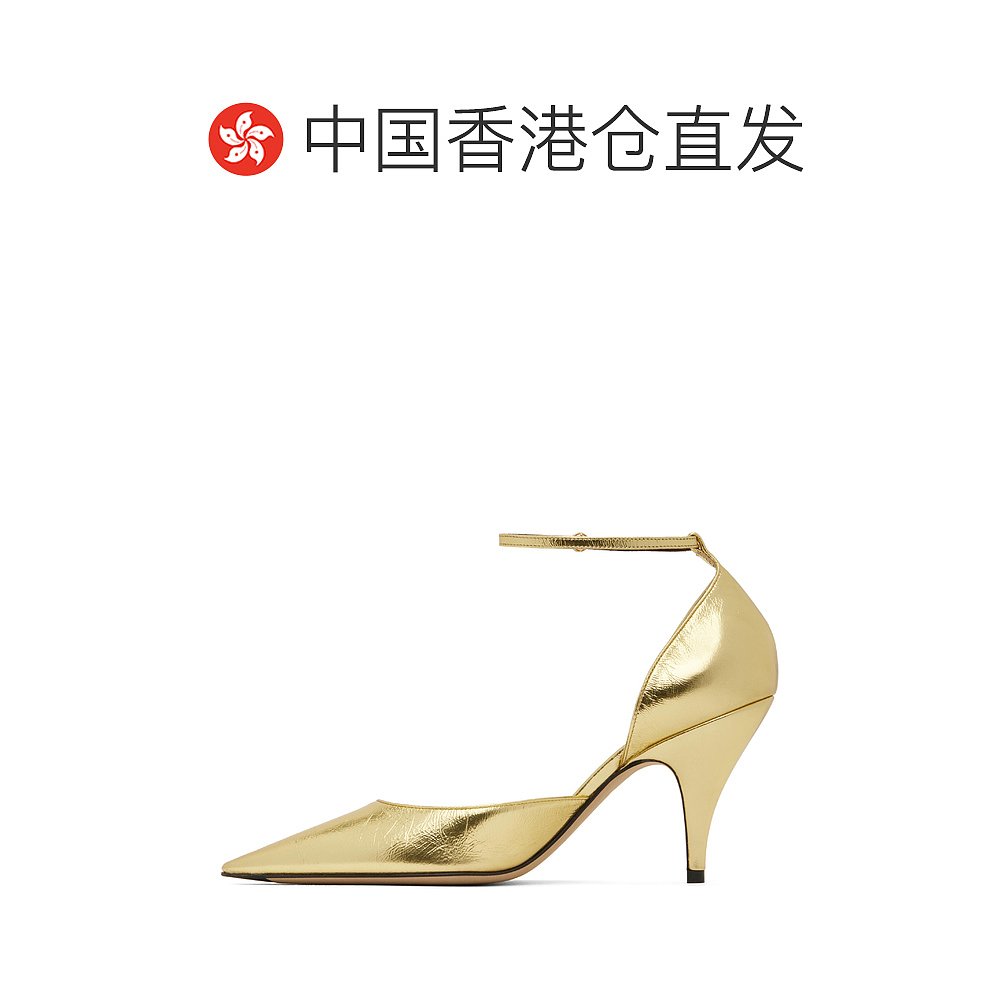 1h可退 香港直邮潮奢 The Row 女士 金色 Liisa D'Orsay 高跟鞋 F - 图1