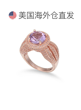 自营Suzy Levian 纯银 4.37 TCW 紫色紫水晶戒指 - 粉红色 美国奥