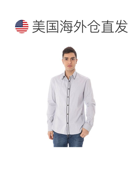 自营Costume National Cotton Men Men's Shirt - blue 美国奥莱