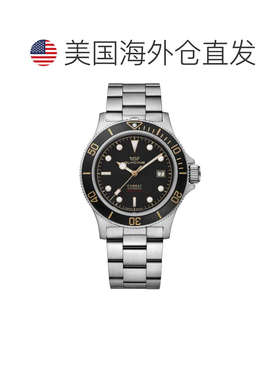 自营Glycine Men's Combat Sub 42mm手表GL0484-银色 美国奥莱直