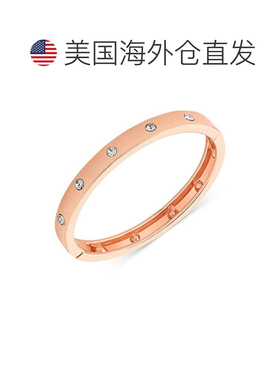1h可退 【美国直邮】玫瑰金色铰链手链，镶嵌透明宝石手镯配饰
