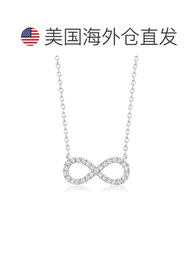 自营Ross-Simons Diamond Infinity Necklace in Sterling Silver