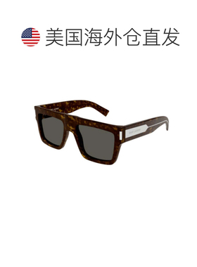 自营saint laurentSl 628金属龟形超大方形太阳镜-灰色 美国奥莱